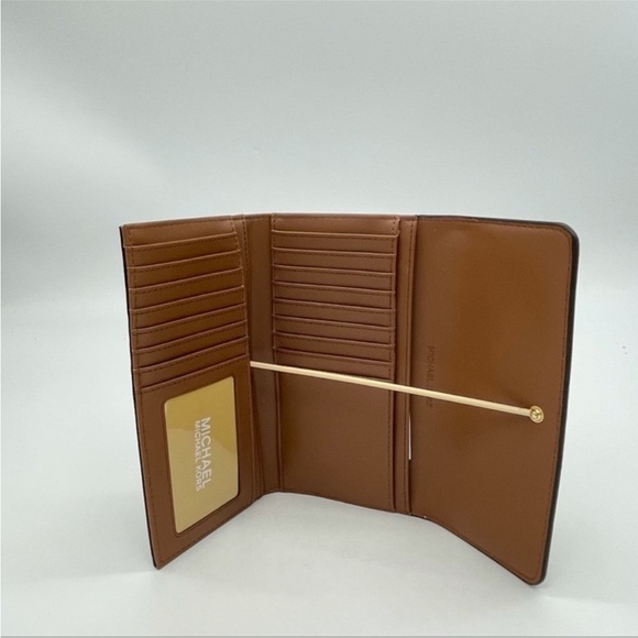 Michael Kors Large Charlotte Tote Bag & Trifold Wallet Leather Brown - Picture 11 of 12